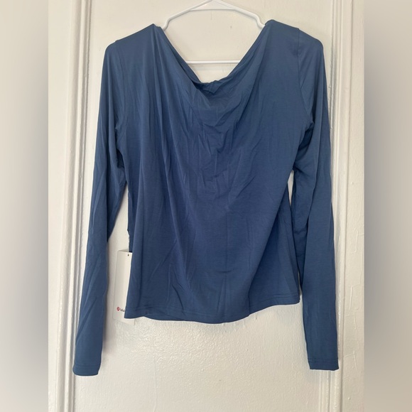 Lululemon Modal-Silk Blend V-Neck Long-Sleeve Pitch Blue XL - Picture 3 of 5